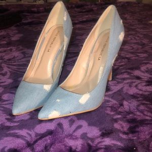 Distressed Denim Heels